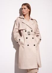 Women's double-breasted monogrammed coat KURDT-0444-81(W23)-03