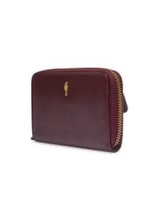 Burgundy small women's wallet PORES-1021-4E(Z26), diagonal product view on a light background.