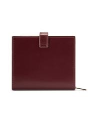 Burgundy leather women's wallet PORES-0975-49(Z25), product view from the back on a white background.