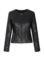 Women's waisted leather jacket KURDS-0209-4233(KS)-03