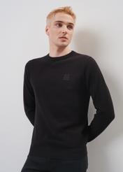 Black cotton men's sweater with logo SWEMT-0135-99(Z23)-01