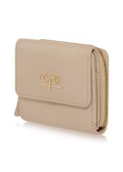 Women's small cream leather wallet PORES-0849A-81(W23)-03