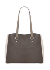 Cool beige shopper bag TOREC-1260-1K(Z26), product view from the back on a white background.
