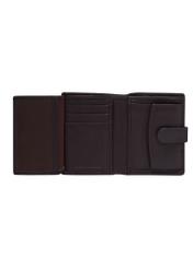 Brown men's leather wallet PORMS-0704-1H(Z26), product view inside on white background.
