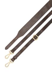 Brown leather women's handbag TORES-1377-1H(Z26), view of the product straps on a white background.