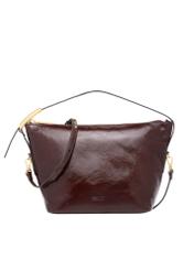 Burgundy leather women's handbag TORES-1391-4E(Z26), product view from the front on a white background.