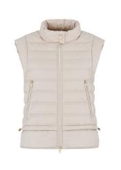 Women's beige quilted sleeveless jacket KAMDT-0026-80(W24)-05