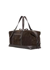 Brown suede men's bag TORMS-0540-1I(Z26), diagonal product view on white background.