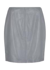 Grey natural leather skirt SPCDS-0034-1380(W24)-04