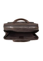 Brown leather men's bag TORMS-0542-1I(Z26), product view inside on white background.