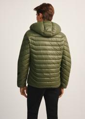 Men's olive green jacket KURMT-0380-57(Z25), back view of the product on a white background. Half of the silhouette visible.
