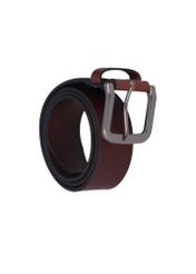 Men's brown leather belt PASMS-0271-1H(Z26), diagonal product view on white background.