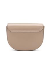 Camel semi-circular women's messenger bag TOREC-1127-1D(W26), back view of the product on a white background.