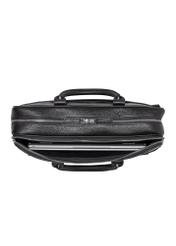 Black leather men's bag TORMS-0299A-99(Z25) - top view of the product on a white background.