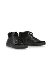 Black leather men's sports shoes BUTYM-0476-99(Z24)-02