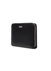 Black leather women's wallet PORES-1000-99(Z26), diagonal product view on white background.