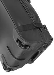 Small suitcase on wheels WALNY-0047-99-19(W26) - close-up of detail, on white background.