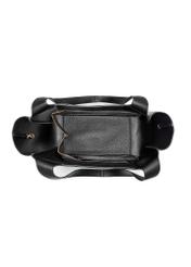 Black classic women's shopper bag TOREC-1060-9I(Z26), product view inside on white background.
