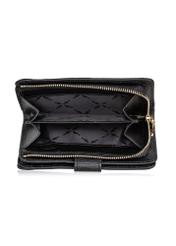 Medium black leather women's wallet PORES-0896R-99(Z25) - top view of the product on a white background.
