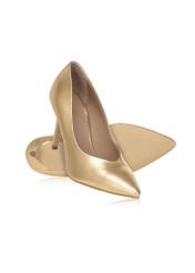 Women's gold leather stilettos BUTYD-0710-28(W24)-04