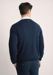 Navy blue cotton men's sweater SWEMT-0114A-7E(Z26)