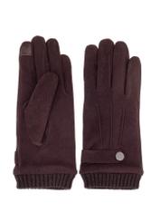 Brown insulated men's gloves  REKMT-0004-1I(Z26) - front product view on white background.