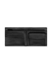 Men's black leather wallet with monogram PORMS-0603-98(Z23)-04