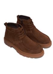 Light brown suede men's ankle boots BUTYM-0561-1G(Z26), diagonal product view on white background.