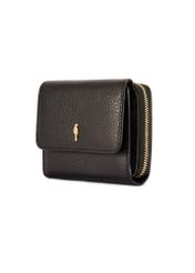 Black leather women's wallet with RFID protection PORES-0825RFID-9I(Z26), diagonal product view on white background.