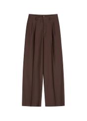 Women's brown trousers SPODT-0112-1I(Z26) - front product view, on a white background.