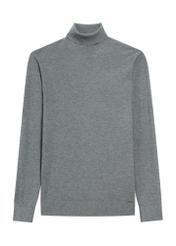 Graphite men's turtleneck sweater SWEMT-0185-95(Z25), front product view on white background.
