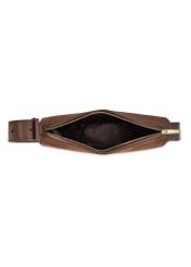 Brown suede semi-circular women's handbag TORES-1178-89(Z25) - top view of the product on a white background.