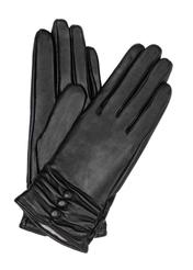 Women's black leather gloves REKDS-0032-99(Z26)