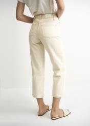 Cream women's high-waisted pants SPODT-0066-12(W22)-07