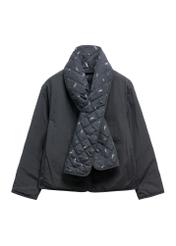 Women's reversible jacket with lilac pattern KURDT-0710-99(Z26) - front product view, on white background.