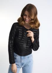 Women's leather transitional jacket KURDS-0319-5426(W22)-02