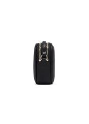 Small black leather women's handbag TORES-1152-99(W26), side view of the product on a white background.