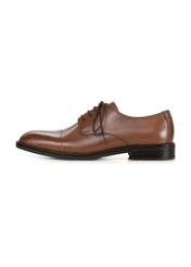 Men's leather brogues in cognac color BUTYM-0500-1F(W26), side view of the product on a white background.