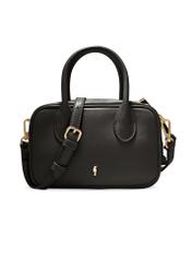 Small black women's handbag TOREC-1234-9G(W26), product view from the front on a white background.