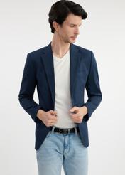 Navy blue men's TOP GUN pilot jacket KURMT-0381-69(W25) - front product view on model on white background.
