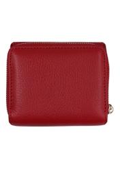 Red leather women's wallet with RFID protection PORES-0825RFID-4B(Z26), product view from the back on a white background.