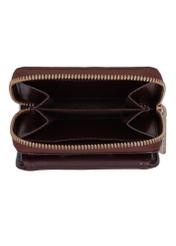 Small brown women's croco wallet POREC-0352A-1I(Z26), product view inside on white background.