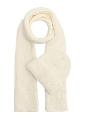 Cream hat and scarf set ZESDT-0011-11(Z25) - front product view on white background.