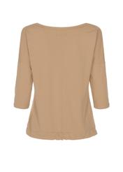 Beige women's blouse with logo OCHNIK BLUDT-0146-80(W22)-04