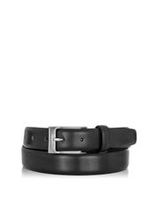 Black leather men's belt PASMS-0162A-99(W23)-01