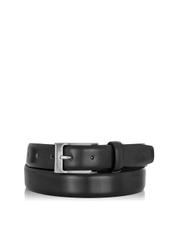 Black leather men's belt PASMS-0162A-99(W23)-01