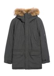 Men's winter jacket in graphite color KURMT-0395-95(Z25), front product view on white background.