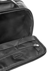 Black men's travel backpack TORMN-0376-99(Z25), close-up of product detail, view on white background.