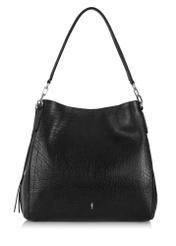 Women's black leather shopper TORES-0636C-99(Z23)-01