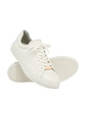 Cream leather women's sneakers BUTYD-1068-0B(W26)